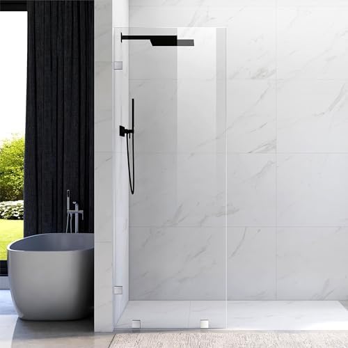 34" W x 80" H Frameless Fixed Shower Glass Panel by UNIKOOSHOWERDOOR