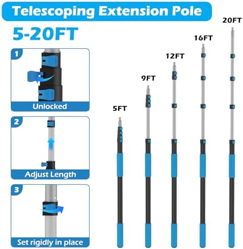 20FT Reach Extendable Ceiling Duster Kit - Image 3