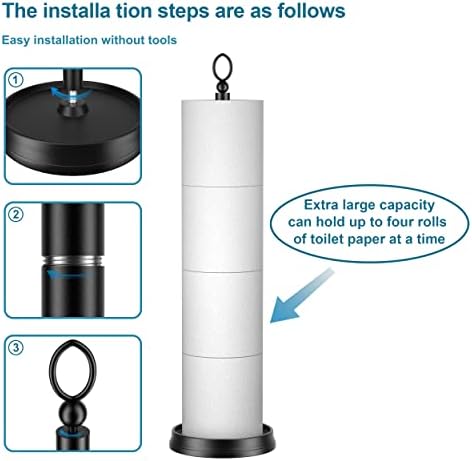 ROLABAM Heavy Weighted Toilet Paper Holder Free Standing, Spare Toilet Paper - Image 4