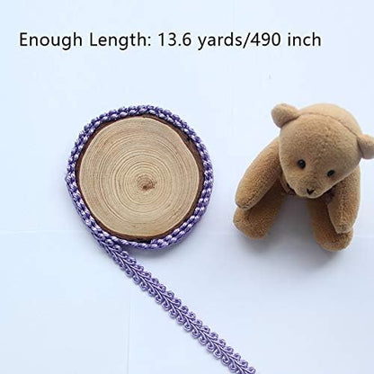 BEL AVENIR Braid Trim 1/2 inch 13.6 Yards French Gimp Basic Sewing Polyester DIY Crafts Costume Home Decorative (Purple)