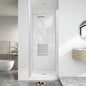 KPUY Frameless Pivot Shower Door 30-32" W x 72" H, Brushed Nickel by KPUY