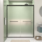 ACE DECOR Double Sliding Frosted Shower Door, 44-48" W x 72" H, Matte Black by ACEDECOR