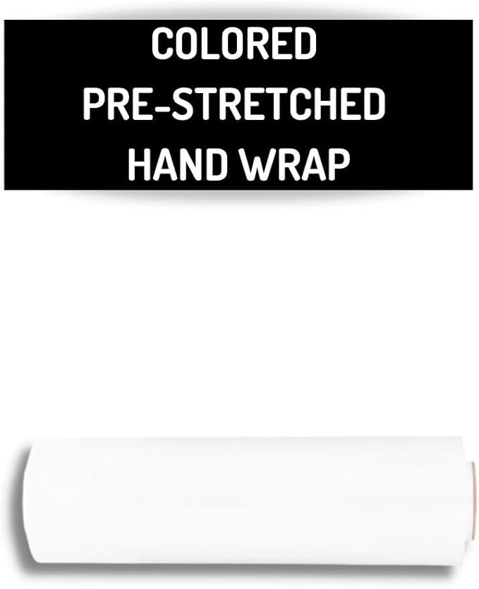 PSBM White Stretch Wrap, 15 Inch x 1476 Feet, 8 Pack, Tinted Pre-Stretched Shrink Wrap Film for Moving, Packaging, Pallet Wrapping