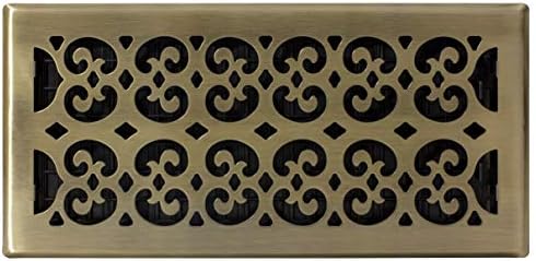 Decor Grates SPH614-A Scroll Collection Floor Register, Antique Brass Finish - Image 2
