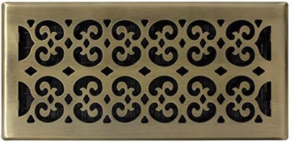 Decor Grates SPH614-A Scroll Collection Floor Register, Antique Brass Finish - Image 2