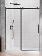 Frameless Glass Shower Door 56-60" W x 72" H, Matte Black by Unknown