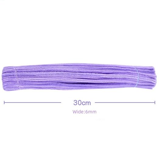 300 Pieces Pipe Cleaners Chenille Stem, 3 Pastel Candy Color Pipe Cleaners Set for Pipe Cleaners DIY Arts Crafts Decorations, Chenille Stems Pipe Cleaners (Purple)