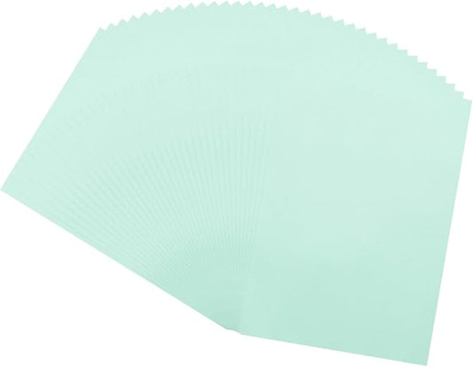 MECCANIXITY 100 Sheet Colored Vellum Paper 5.9" x 8.3", 100gsm Translucent Printable Vellum Sheets for Printing Wedding Invitations Inkjet Laser Printer, Light Blue
