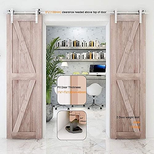 TSMST 6FT Sliding Barn Door Hardware Kit, Stainless Steel Heavy Duty Sturdy - Image 6