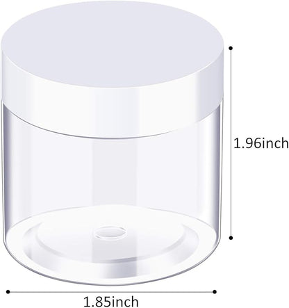 SATINIOR 36 Pieces 3 oz Plastic Jars with Lids Wide Mouth Airtight Reusable Container Acrylic Cosmetic Small Jars for Lotions Ointments Travel Toiletries Creams Make up Storage(Clear)