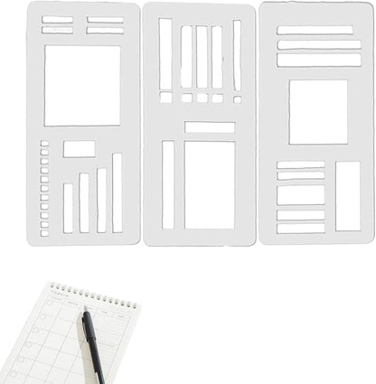 Handmade Flexible Record Template, Reusable Planner Stencils for Journaling, Calendar, Checklists, Scrapbooking & DIY Craft Supplies (C Set)