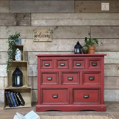 Dixie Belle Paint Company Chalk Finish Furniture Paint - Barn Red (1 Gallon - 128oz) - Matte Deep Red Chic Chalk Mineral DIY Furniture Paint