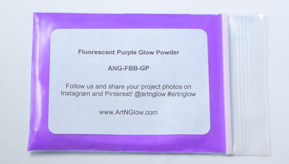 Glow in The Dark Pigment Powder - Neutral and Fluorescent Color for Art Painting, Fine Art, Nail Art Paint, and DIY Crafts - Long Lasting, 10+ Color Options - Fluorescent Purple - (60 Grams/ 2.12 oz)