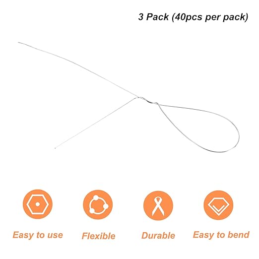PATIKIL 32 Inch 24 Gauge Floral Stem Wire, 3 Pack/120 Pieces Bouquet Stem Paper Wrapped for DIY Crafts Flower Arrangements, Silver Tone