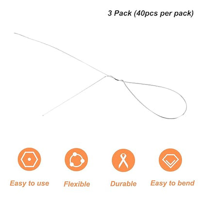PATIKIL 32 Inch 24 Gauge Floral Stem Wire, 3 Pack/120 Pieces Bouquet Stem Paper Wrapped for DIY Crafts Flower Arrangements, Silver Tone