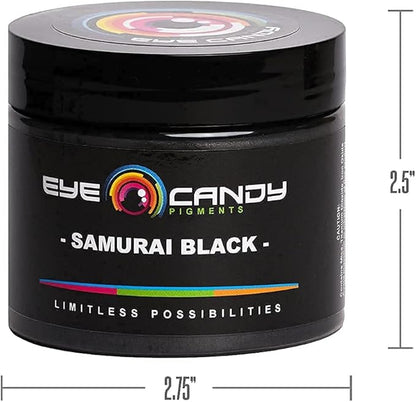 Eye Candy Pigments Premium Grey Mica Powder - Samurai Black (50gr) - for Epoxy, Resin, Soap, Paint, Woodworking, Acrylic Pouring, Bath Bombs, Fishing Lures - DIY Arts and Crafts Additive