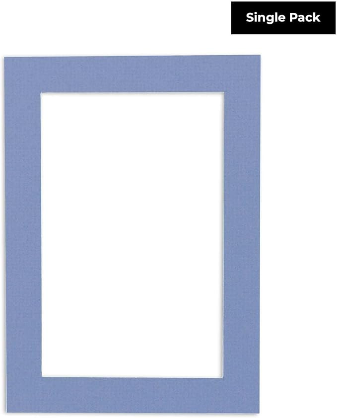Poster Palooza 8x10 Mat Bevel Cut for 5.5x8.5 Photos - Acid Free Brittany Blue Precut Matboard - For Pictures, Photos, Framing - 4-ply Thickness