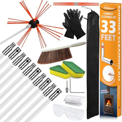 Sealegend 33 Feet Chimney Sweep Kit 10 Flexible Rods by Sealegend