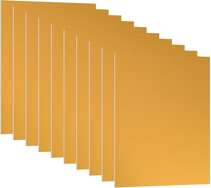PATIKIL 7x5x1/32inch Anodized Aluminum Sheet, 10Pcs Metal Rectangle Aluminum Plate 0.8mm Thick Engraving Blanks for Laser Engraving DIY Decorative Crafting Home Decoration, Yellow