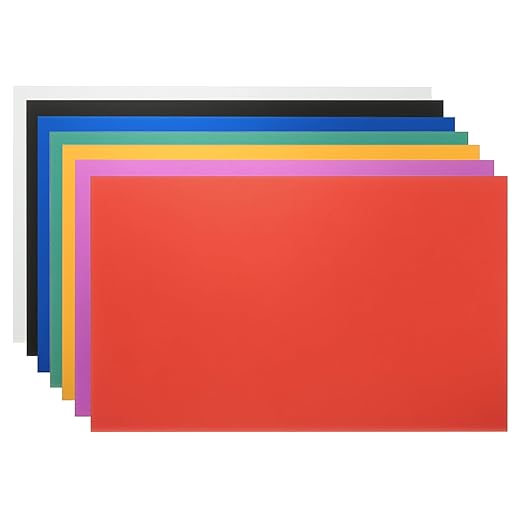PATIKIL 6x10 Inch Anodized Aluminum Sheet Metal, 7Pcs Laser Plates Engraving Blanks 0.5MM Thin Rectangle for Crafting DIY House Laser Engraving, Silver/Black/Blue/Green/Yellow/Red/Purple