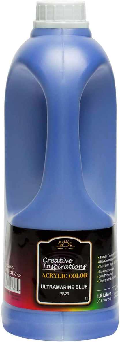 Creative Inspirations Acrylic Paint - Ultramarine Blue - 1.8 Liter - Smooth & Creamy Consistency, Vibrant Pigmentation, Great Coverage for Artists - Clean Up with Soap & Water