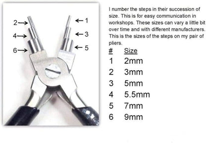 Cynamed German Stainless- 6 in 1 Bail Making Pliers Wire Looping Forming Pliers with Non-Slip Comfort Grip Handle for 2mm to 9mm Loops and Jump Rings-Heavy Duty