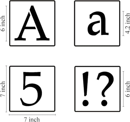 6 Inch Alphabet Letter Stencils for Painting - 70 Pack Letter and Number Stencil Templates with Signs for Painting on Wood, Reusable Letters and Numbers Stencils for Chalkboard Wood Signs & Wall Art