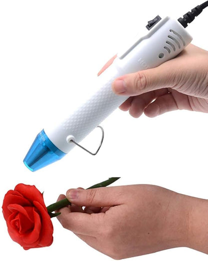 mofa Embossing Heat Gun,Hot Air Gun Tools Shrink Gun with Stand For DIY Embossing And Drying Paint Multi-Purpose Electric Heating Nozzle 150W(White,Blue)