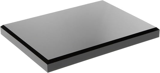 Plymor Black Acrylic Rectangular Beveled Display Base, 8" W x 6" D x 0.75" H, Pack of 3