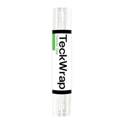 TECKWRAP Clear Transfer Tape for Vinyl -12INCH x 10 FT,White Alignment Grid for Heat Transfer Vinyl, Printable HTV, DIY Decals, Signs, Stickers, Adhesive Vinyl