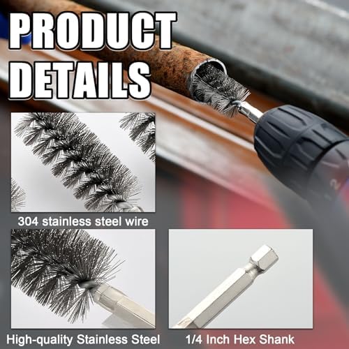 MAXMAN 12pcs Wire Brush Set, 1/4" Hex Stainless - Image 4