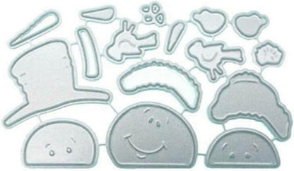 Metal Cutting Dies DIY Merry Christams Embossing Stencil Template Scrapbooking Card Making Mold Photo Album Arts Crafts Tools(Snowman and Bird-10x6.7c)