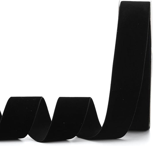 Black Velvet Ribbon,1-1/2"W x 20Yd Single Face,Great for Gift Wrapping,Hair Bows,Handmade Craft and Christmas,Wedding Decoration (1-1/2" Black)