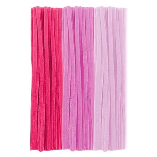 300 Pieces Pipe Cleaners Chenille Stem, 3 Pastel Candy Color Pipe Cleaners Set for Pipe Cleaners DIY Arts Crafts Decorations, Chenille Stems Pipe Cleaners (Pink)