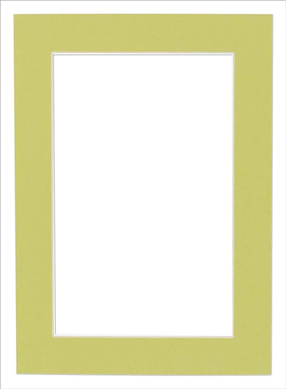 Pack of Ten Acid Free 8x10 Mats Bevel Cut for 5x8 Photos - Pistachio Green Precut Matboards With Backing Boards and Self Seal Photo Mat Bags For Pictures, Photos, Framing - 4-ply Thickness