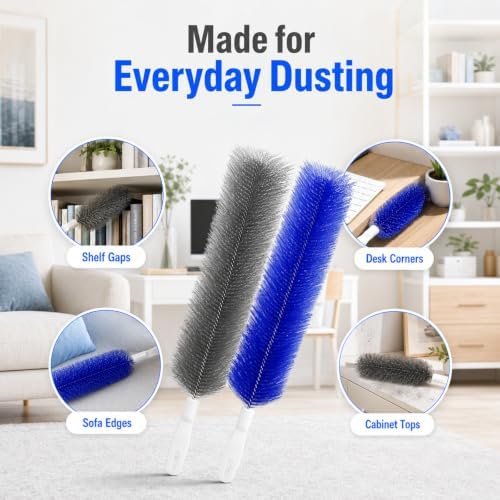 2PCS Fan Cleaning Brush Bendable Microfiber Duster Cleaner Window Head Reusable - Image 3