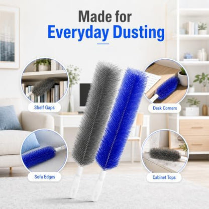 2PCS Fan Cleaning Brush Bendable Microfiber Duster Cleaner Window Head Reusable - Image 3