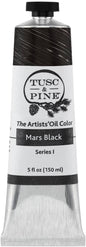 Tusc & Pine Artist Oil Paint - Mars Black, 150 ml, Non-Yellowing, Rich & Creamy Consistency, Maximum Pigment Load, Small Batch Milled Oil Paints Made in the USA for Professional Artists