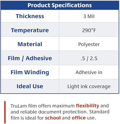 TruLam - 2 Rolls Standard Gloss 3 Mil 25 in. x 250 ft. x 1 in. Core Laminating Film