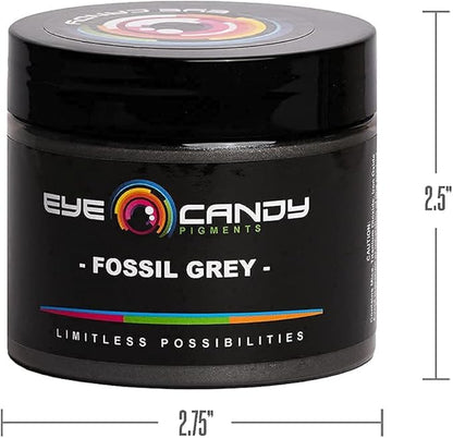 Eye Candy Pigments Premium Grey Mica Powder - Fossil Grey (50gr) - for Epoxy, Resin, Soap, Paint, Woodworking, Acrylic Pouring, Bath Bombs, Fishing Lures - DIY Arts and Crafts Additive