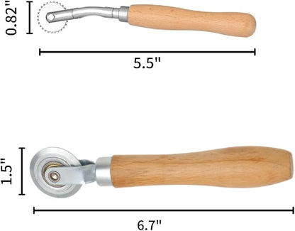 Box Resizer Tool Kit, 0.5mm Solid & Dashed Line Scoring Wheel with Wood Handle & Soft Tape Measure for Cardboard, Paper Craft, Gift Box Making