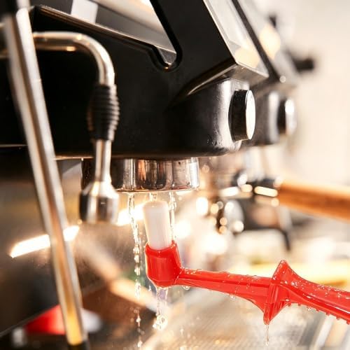 Red Espresso Machine Cleaning Brush Grinder Tools - Image 4