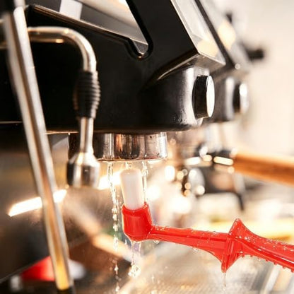 Red Espresso Machine Cleaning Brush Grinder Tools - Image 4