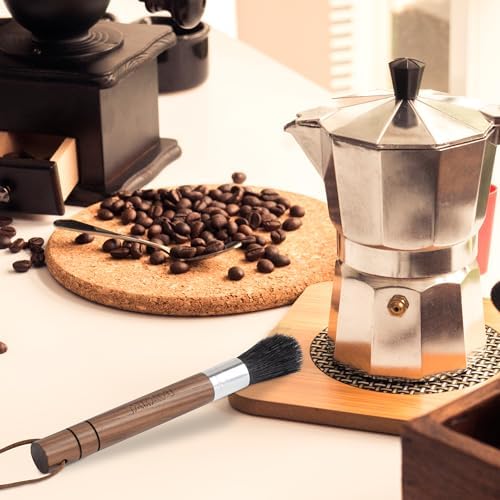 TAKAVU Coffee Grinder Brush, Natural Boar Bristle, Espresso Barista Cleaner - Image 6