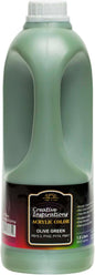 Creative Inspirations Acrylic Paint - Olive Green - 1.8 Liter - Smooth & Creamy Consistency, Vibrant Pigmentation, Great Coverage for Artists - Clean Up with Soap & Water