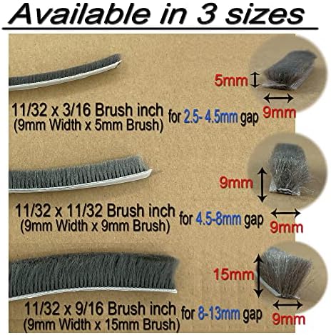 Weather Stripping Brush for Sliding Windows/Doors Frame Side, Pile Self - Image 3