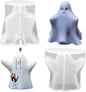 Silicone Candle Molds Set, 2 Pieces Ghost Halloween Molds and 20 Pieces Candle Wick, Horror Skull Handmade Soap Gypsum Mould for Scented Candle Making Home Decoration Supplies