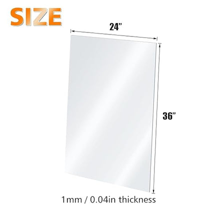 Egofine Plexiglass Sheets Acrylic Sheets 12 Pack of 24x36’’ 0.04 Thick Clear Plastic Cast Transparent Plexi Glass for Crafting Projects, Replacement Picture Frame Glass, DIY Display, Easy to Cut