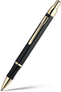 Black Gel Pen With 24K Gold Finish, Fine lacquer work, Best Men's And Women's Gift Pen Set, Professional, ADMOK Black Refill, Smooth Writing, Executive, Office, Click, Nice Retractable Pens