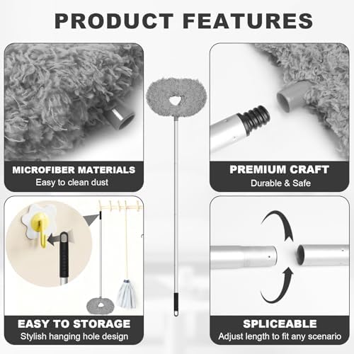 Storystore Ceiling Fan Cleaner Duster, Adjustable Microfiber Duster - Image 3